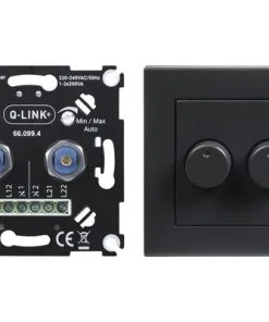 Q-LINK LED Duo Dimmer 2-200 W (RC) + Duo Dimmerknop Zwart