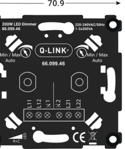 Q-LINK LED Duo Dimmer 2-200 W (RC) + Duo Dimmerknop Zwart -Binnenverlichting Verkoopwinkel DV 8 10595072 05 4c NL 20220906154655