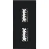 ONE TWO TOUCH Inbouwelement USB 2-voudig Zwart