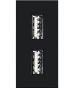 ONE TWO TOUCH Inbouwelement USB 2-voudig Zwart