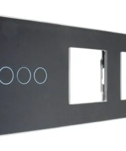 ONE TWO TOUCH Bedieningspaneel Combinatie 2x Afdekraam/1x Touch Triple Glas Zwart