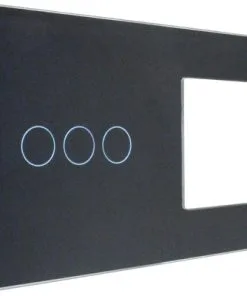 ONE TWO TOUCH Bedieningspaneel Combinatie 1x Afdekraam/1x Touch Triple Glas Zwart