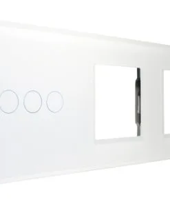 ONE TWO TOUCH Bedieningspaneel Combinatie 2x Afdekraam/1x Touch Triple Glas Wit