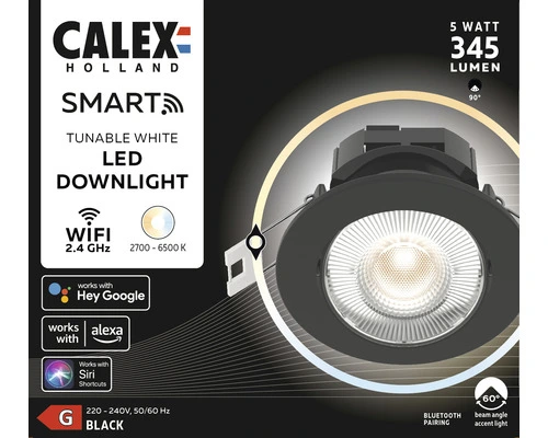 CALEX Smart LED Inbouwspot Ø 85 Mm CCT Zwart 4 CALEX Smart LED Inbouwspot Ø 85 Mm CCT Zwart - Afbeelding 4
