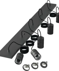 CALEX Hanglamp Met 5 Fittingen E27 Zwart