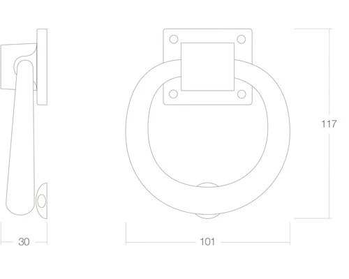 INTERSTEEL Deurklopper Ø 107 Mm Messing Ongelakt 2 INTERSTEEL Deurklopper Ø 107 Mm Messing Ongelakt - Afbeelding 2
