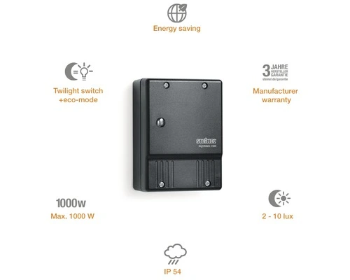 STEINEL Schemerschakelaar NightMatic 2000 Zwart 6 STEINEL Schemerschakelaar NightMatic 2000 Zwart - Afbeelding 6
