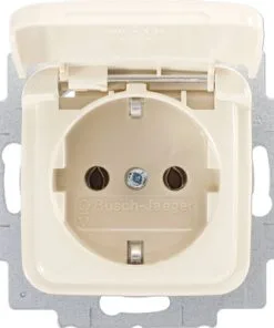 BUSCH-JAEGER SI Inbouw Wandcontactdoos (wcd) RA 1-voudig Met Klapdeksel Crème