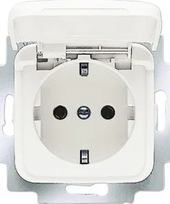 BUSCH-JAEGER Reflex Inbouw Wandcontactdoos (wcd) RA 1-voudig Met Klapdeksel Polar Wit