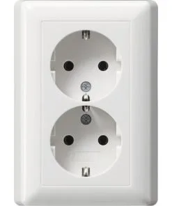 GIRA Standaard 55 Inbouw Basiselement Wandcontactdoos (wcd) RA 2-voudig Zuiverwit Glans