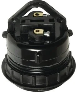 Fitting E27 Zwart Met Schroefdraad En Schroefring