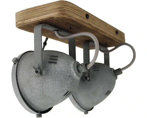 CHERICONI Plafondspot Bella 2-lichts Hout-betonlook 5 CHERICONI Plafondspot Bella 2-lichts Hout-betonlook - Afbeelding 5