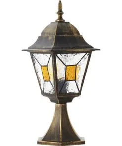 LALUMI Sokkellamp Janel Zwart-goud