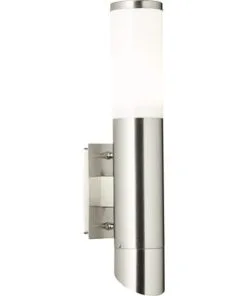 LALUMI Buitenlamp Ellary 33,5 Cm RVS-wit (naar Boven En Onder Schijnend)