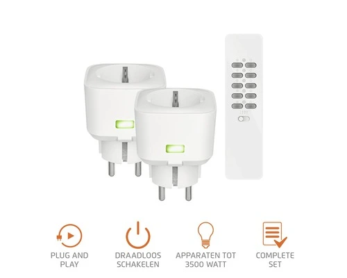 KLIKAANKLIKUIT® Stopcontactschakelaarset ACC2-3500R Wit 4 KLIKAANKLIKUIT® Stopcontactschakelaarset ACC2-3500R Wit - Afbeelding 4