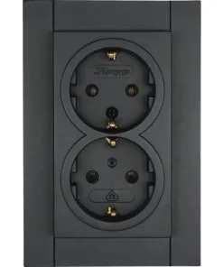 KOPP Athenis 55 Inbouw Wandcontactdoos 2-voudig Antraciet