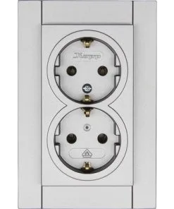 KOPP Athenis 55 Inbouw Wandcontactdoos 2-voudig Staal