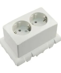 ATTEMA Montagedeksel 2190 + Dubbele Wandcontactdoos Met Randaarde Voor Universele Lasdoos 2185