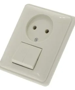 PEHA Standard Inbouw Basiselement Combinatie Wandcontactdoos (wcd) 1-voudig + Serieschakelaar Zuiverwit