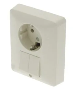 PEHA Standard Inbouw Basiselement Combinatie Wandcontactdoos (wcd) RA 1-voudig + Serieschakelaar Zuiverwit
