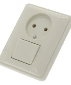 PEHA Standard Inbouw Basiselement Combinatie Wandcontactdoos (wcd) 1-voudig + Wisselschakelaar Crème
