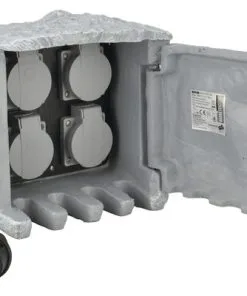 Tuinstopcontacten Steenlook 4-voudig Grijs