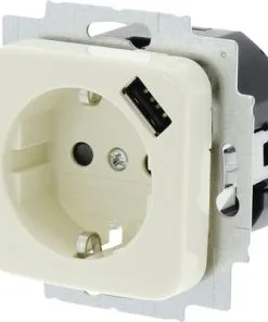 BUSCH-JAEGER SI Inbouw Wandcontactdoos (wcd) 1-voudig RA + USB Crème