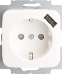 Busch-Jaeger BUSCH JAEGER Reflex Inbouw Contactdoos Met USB Polar Wit