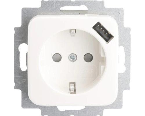 Busch-Jaeger BUSCH JAEGER Reflex Inbouw Contactdoos Met USB Polar Wit 1 Busch-Jaeger BUSCH JAEGER Reflex Inbouw Contactdoos Met USB Polar Wit
