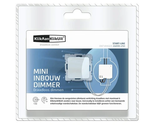 KLIKAANKLIKUIT® Mini Inbouw Dimmer AWMD-250 Wit, Max. 250 Watt 3 KLIKAANKLIKUIT® Mini Inbouw Dimmer AWMD-250 Wit, Max. 250 Watt - Afbeelding 3