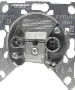 HIRSCHMANN Coax Wandcontactdoos GEDU 15 Wit (niet Retourgeschikt)
