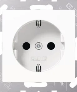 JUNG A500 Inbouw Basiselement Wandcontactdoos (wcd) Met Verhoogde Aanrakingsveiligheid RA 1-voudig Alpine Wit A 1520 KI WW