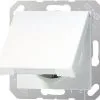 JUNG A500 Inbouw Basiselement Wandcontactdoos (wcd) RA Met Klep 1-voudig Alpine Wit A 1520 KL WW