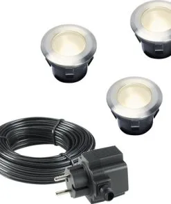 Season Lights SEASONLIGHTS LED Grondinbouwspot Set Deck70 RVS, 3 Stuks