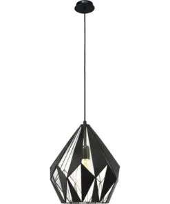 EGLO Hanglamp Carlton-1 Ø 31 Cm Zwart-zilver