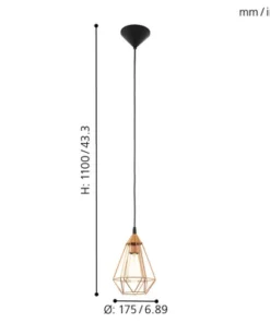 EGLO Hanglamp Tarbes Ø 17,5 Cm Koper -Binnenverlichting Verkoopwinkel DV 8 5864787 06 4c DE 20210211054512