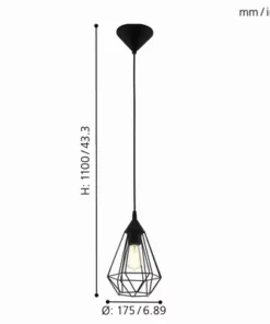 EGLO Hanglamp Tarbes Ø 17,5 Cm Zwart -Binnenverlichting Verkoopwinkel DV 8 5865414 06 4c DE 20210211052838