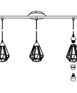 EGLO Hanglamp Tarbes 3-lichts Zwart -Binnenverlichting Verkoopwinkel DV 8 5865415 11 4c DE 20210211053056