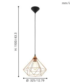 EGLO Hanglamp Tarbes Ø 32,5 Cm Koper -Binnenverlichting Verkoopwinkel DV 8 5865417 08 4c DE 20210211051751