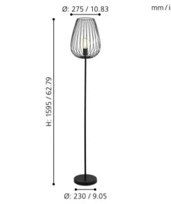 EGLO Vloerlamp Newtown 49474 1-lichts Hoogte 1595 Mm Zwart Energieklasse A++ -Binnenverlichting Verkoopwinkel DV 8 5881563 05 4c DE 20210126051652