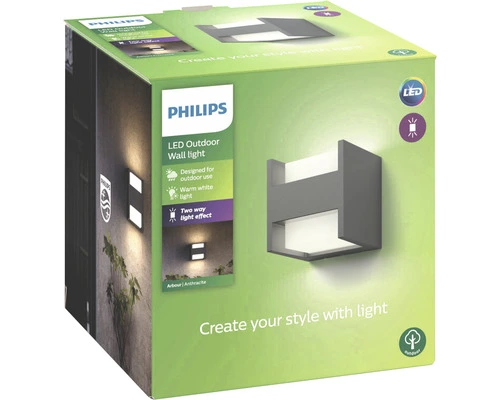 PHILIPS LED Buitenlamp Arbour Dubbel Antraciet 5 PHILIPS LED Buitenlamp Arbour Dubbel Antraciet - Afbeelding 5