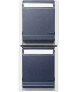 ROTH LANGE Opbouw Wandcontactdoos (wcd) 2-voudig RA IP55 Gijs/blauw Spatwaterdicht
