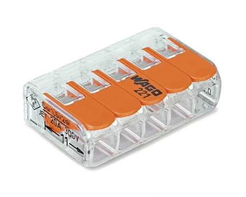 WAGO Verbindingsklem Compact 221-415, 5 Stuks 1 WAGO Verbindingsklem Compact 221-415, 5 Stuks