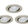 BRILONER LED Inbouwspot Set 7256 Ø 86 Mm Nikkel Mat, 3 Stuks