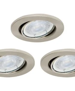BRILONER LED Inbouwspot Set 7256 Ø 86 Mm Nikkel Mat, 3 Stuks