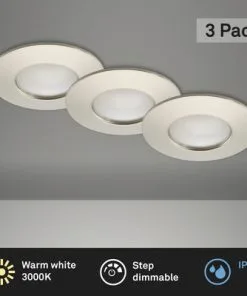 BRILONER LED Inbouwspot Set 8308 Ø 75 Mm Nikkel Mat, 3 Stuks