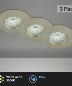 BRILONER LED Inbouwspot Set 8311 Ø 75 Mm Nikkel Mat, 3 Stuks