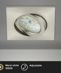 BRILONER LED Inbouwspot 8314 82x82 Mm Nikkel Mat