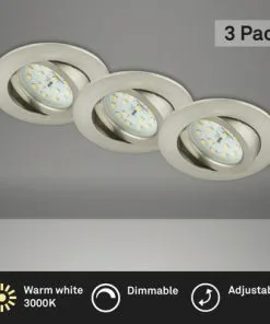 BRILONER LED Inbouwspot Set 8317 Ø 82 Mm Nikkel Mat, 3 Stuks