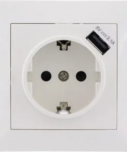 Q-LINK Inbouw Wandcontactdoos (wcd) 1-voudig RA + USB Met Afdekraam Polarwit